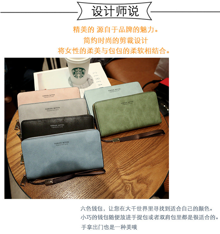 Lonny Women's Hand-Held Long Wallet Korean Style Handbag Multi-Functional Card Holder Mobile Phone Bag Coin Purse Women's Wallet