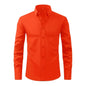 Cross-Border Lightweight Stretchy Plus-Size Men's Shirts, Wrinkle-Resistant Long-Sleeve Shirts, Amazon Cardigan Long-Sleeve Shirts for Men