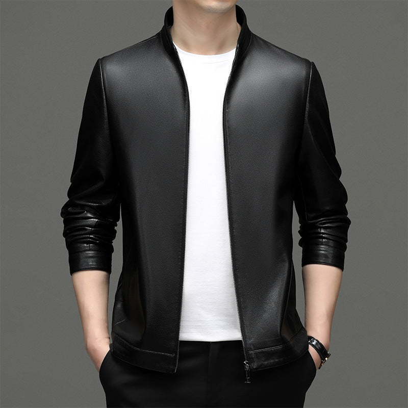 Innoobani | Popular Men's Stand Collar Ecological Leather Jacket High Quality Leather Jacket Men's Jacket | Thin and Thick Optional 2336