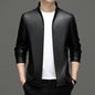 Innoobani | Popular Men's Stand Collar Ecological Leather Jacket High Quality Leather Jacket Men's Jacket | Thin and Thick Optional 2336