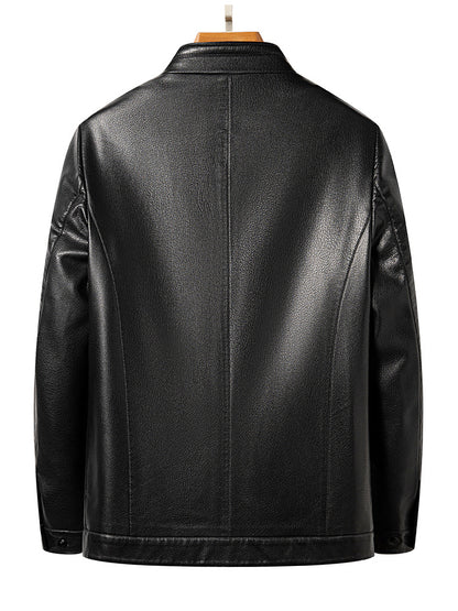 Innoobani | Popular Men's Stand Collar Ecological Leather Jacket High Quality Leather Jacket Men's Jacket | Thin and Thick Optional 2336