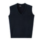 V-Neck New Middle-Aged Wool Vest Gentleman Men's Pullover Knitted Vest Business Knitted Knitwear Sleeveless Men