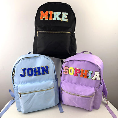 In stock waterproof backpack casual schoolbag large capacity high quality simple backpack school nylon storage bag