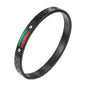 Cross-border stainless steel men's bracelet with red and green tape ring steel gold and black three color jewelry in stock wholesale