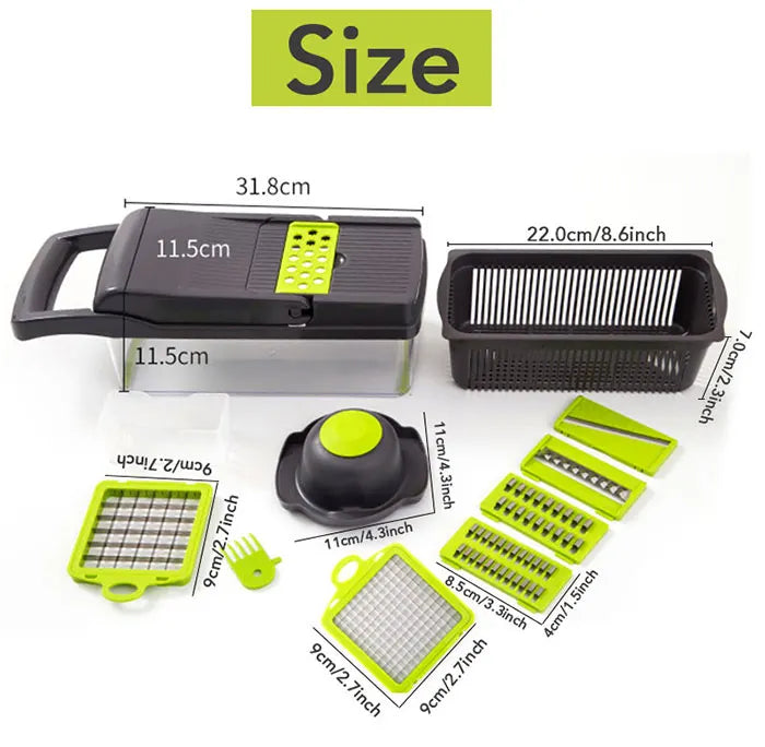 Multifunctional Vegetable Chopper & Grater – Manual Fruit, Potato, Cheese & Onion Slicer