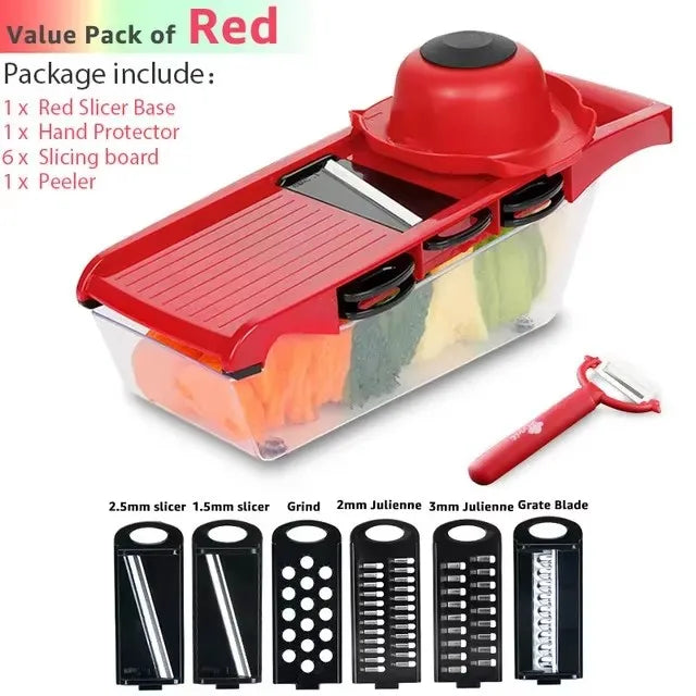 Multifunctional Vegetable Chopper & Grater – Manual Fruit, Potato, Cheese & Onion Slicer