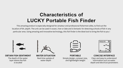 FFC1108-1 Portable Fish Finder – 100M Sonar Depth Alarm with 45° Coverage for Lake & Sea Fishing