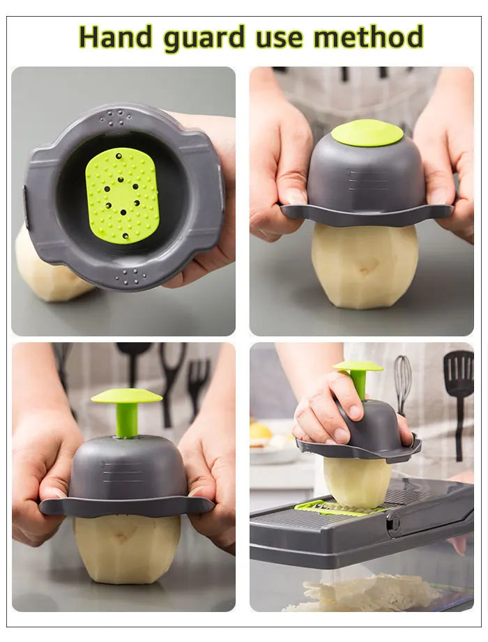 Multifunctional Vegetable Chopper & Grater – Manual Fruit, Potato, Cheese & Onion Slicer