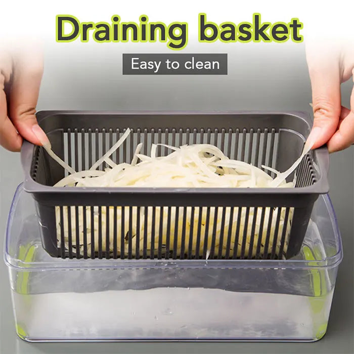 Multifunctional Vegetable Chopper & Grater – Manual Fruit, Potato, Cheese & Onion Slicer