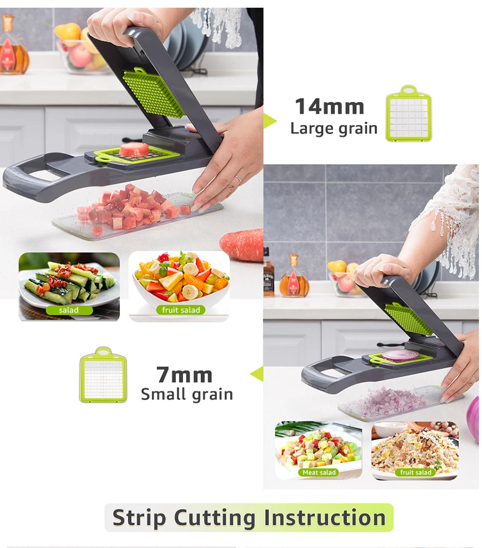 Multifunctional Vegetable Chopper & Grater – Manual Fruit, Potato, Cheese & Onion Slicer