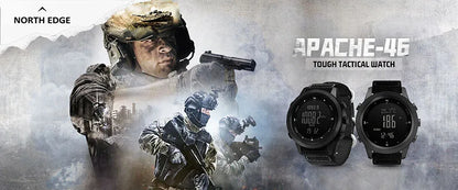 NORTH EDGE Men’s Outdoor Digital Sports Watch – Military-Style Altimeter, Barometer & Compass, 50M Waterproof