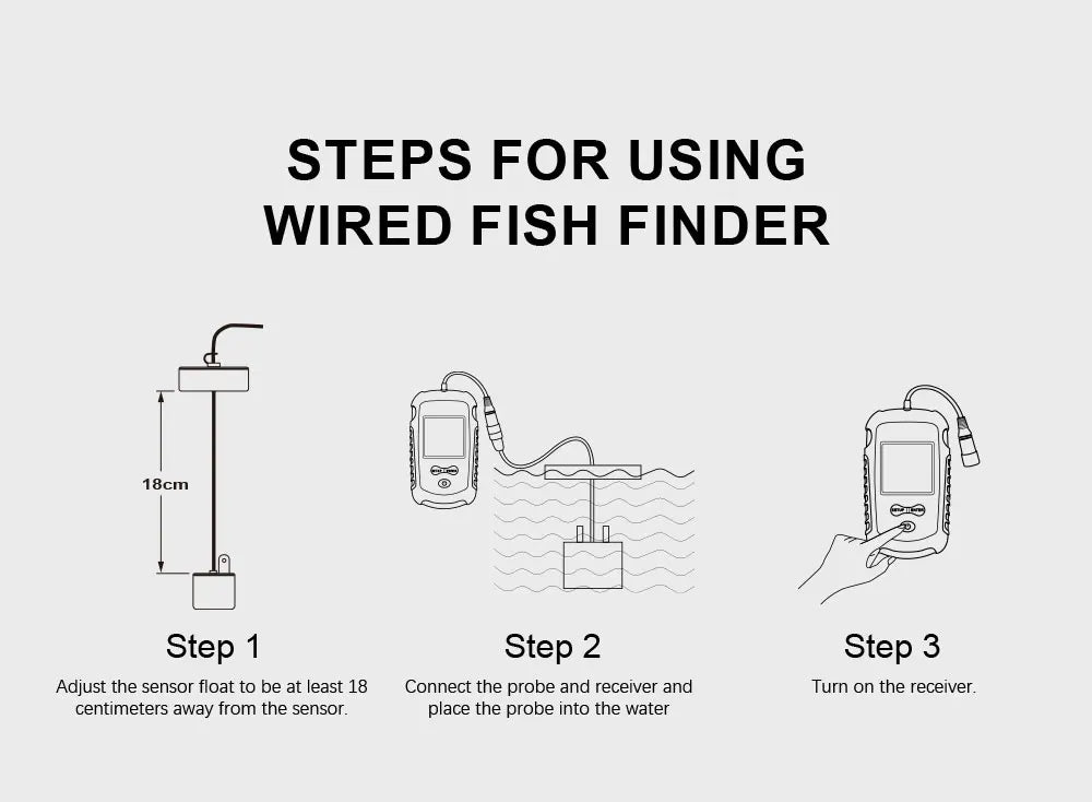 FFC1108-1 Portable Fish Finder – 100M Sonar Depth Alarm with 45° Coverage for Lake & Sea Fishing