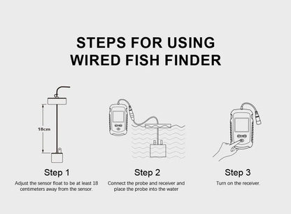 FFC1108-1 Portable Fish Finder – 100M Sonar Depth Alarm with 45° Coverage for Lake & Sea Fishing