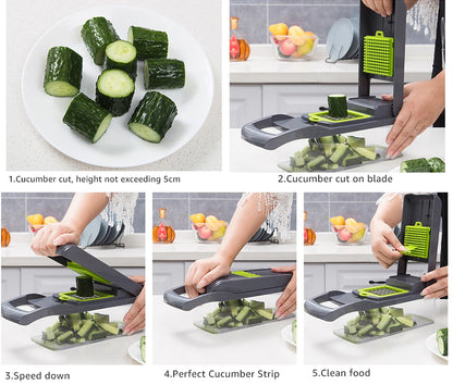 Multifunctional Vegetable Chopper & Grater – Manual Fruit, Potato, Cheese & Onion Slicer