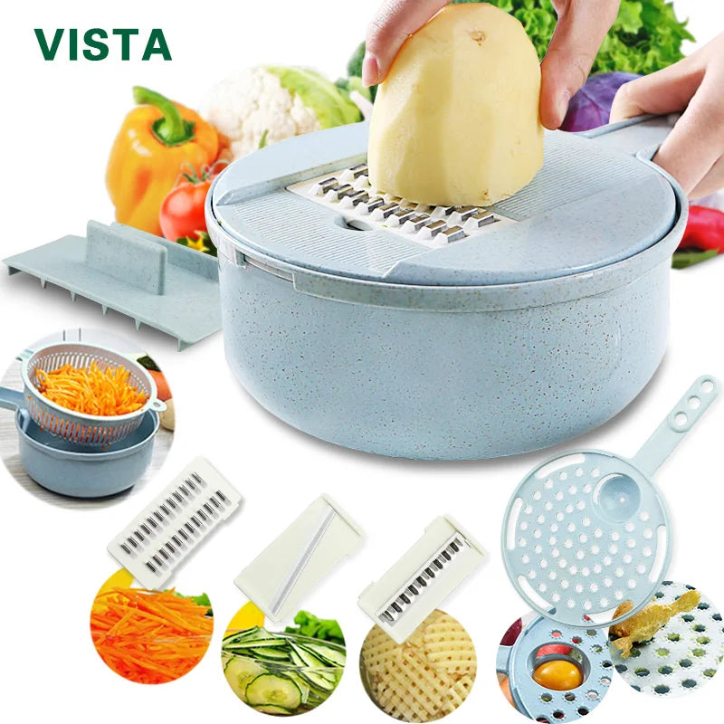 Multifunctional Vegetable Chopper & Grater – Manual Fruit, Potato, Cheese & Onion Slicer